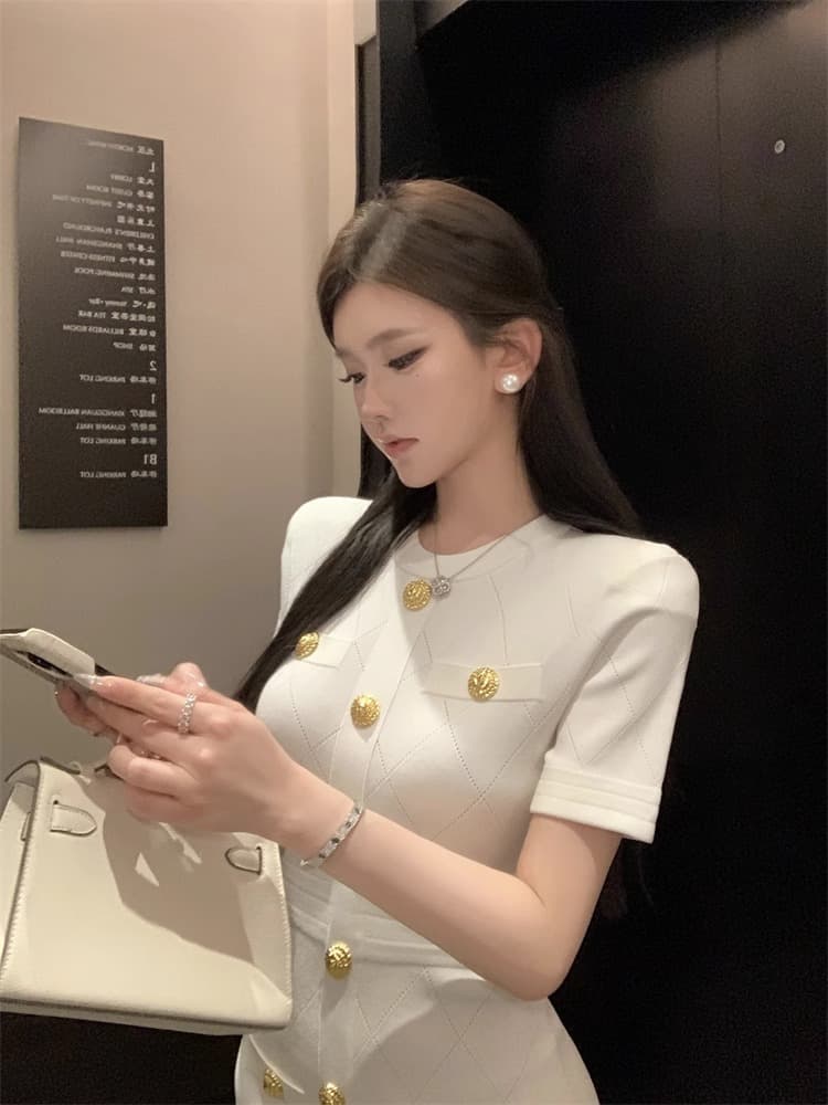 한국 바 서울 남자 작은 샤넬 스타일 얼음 실크 여성 드레스 여름 유럽과 미국 작은 키 고급 센스 품격 타이트 스커트 ol 미니 스커트 상세 이미지 2