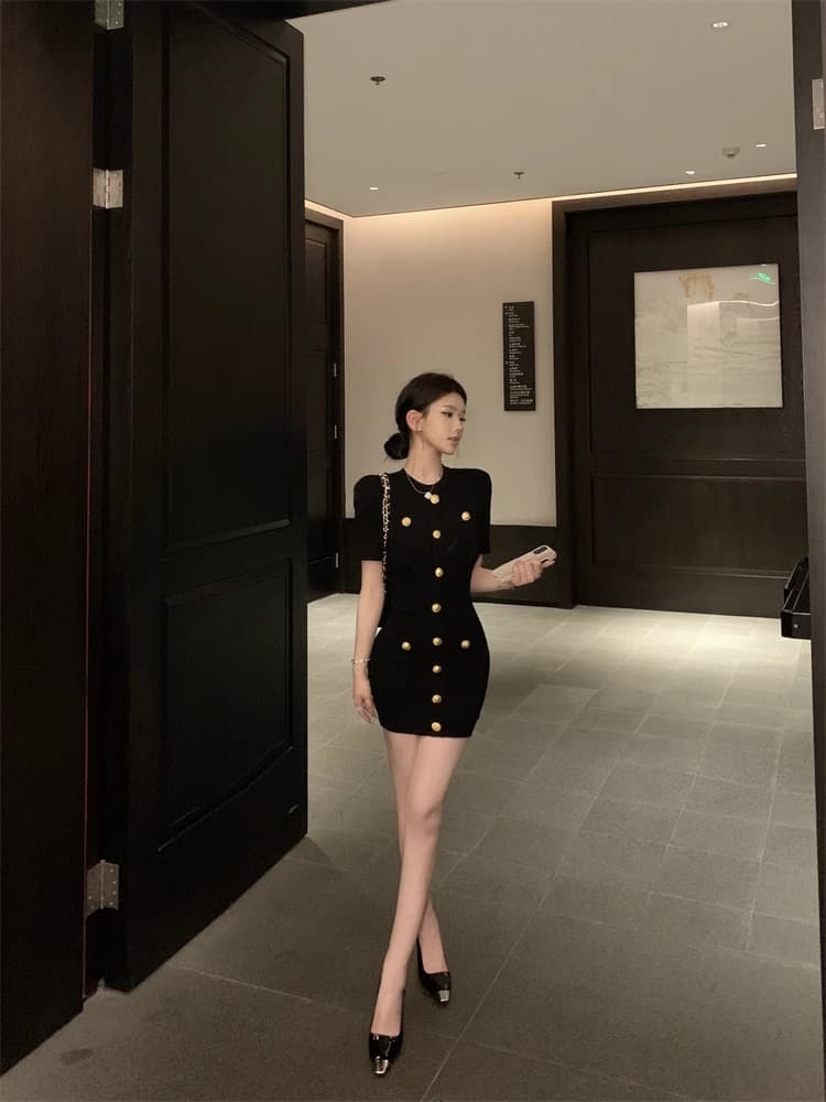 한국 바 서울 남자 작은 샤넬 스타일 얼음 실크 여성 드레스 여름 유럽과 미국 작은 키 고급 센스 품격 타이트 스커트 ol 미니 스커트 상세 이미지 17