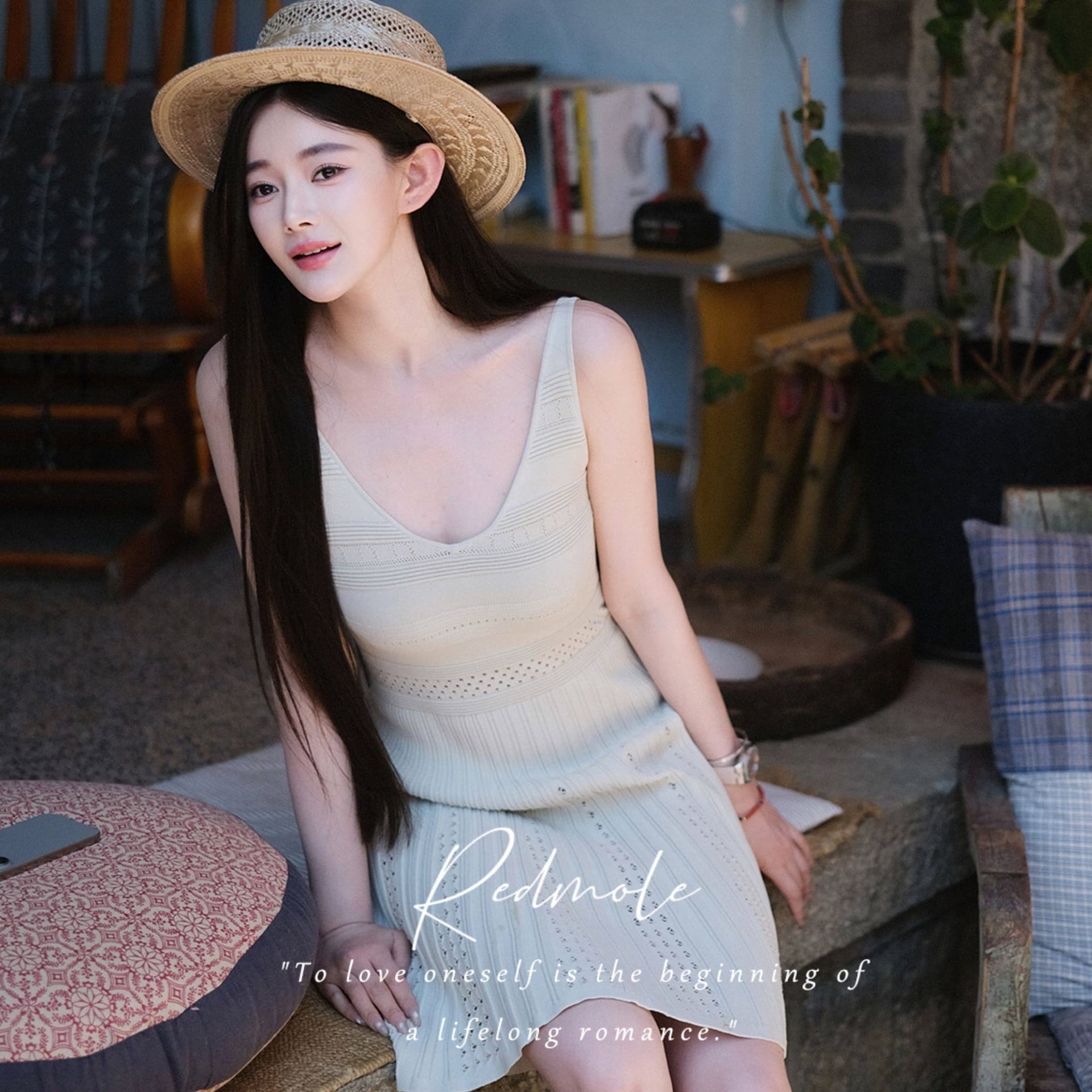 redmole 카 다몸 소녀 세트 염색 아이 녹색 이순신 힘 특별 원사 오리지널 조끼 선택 구멍 드레스 이미지 6