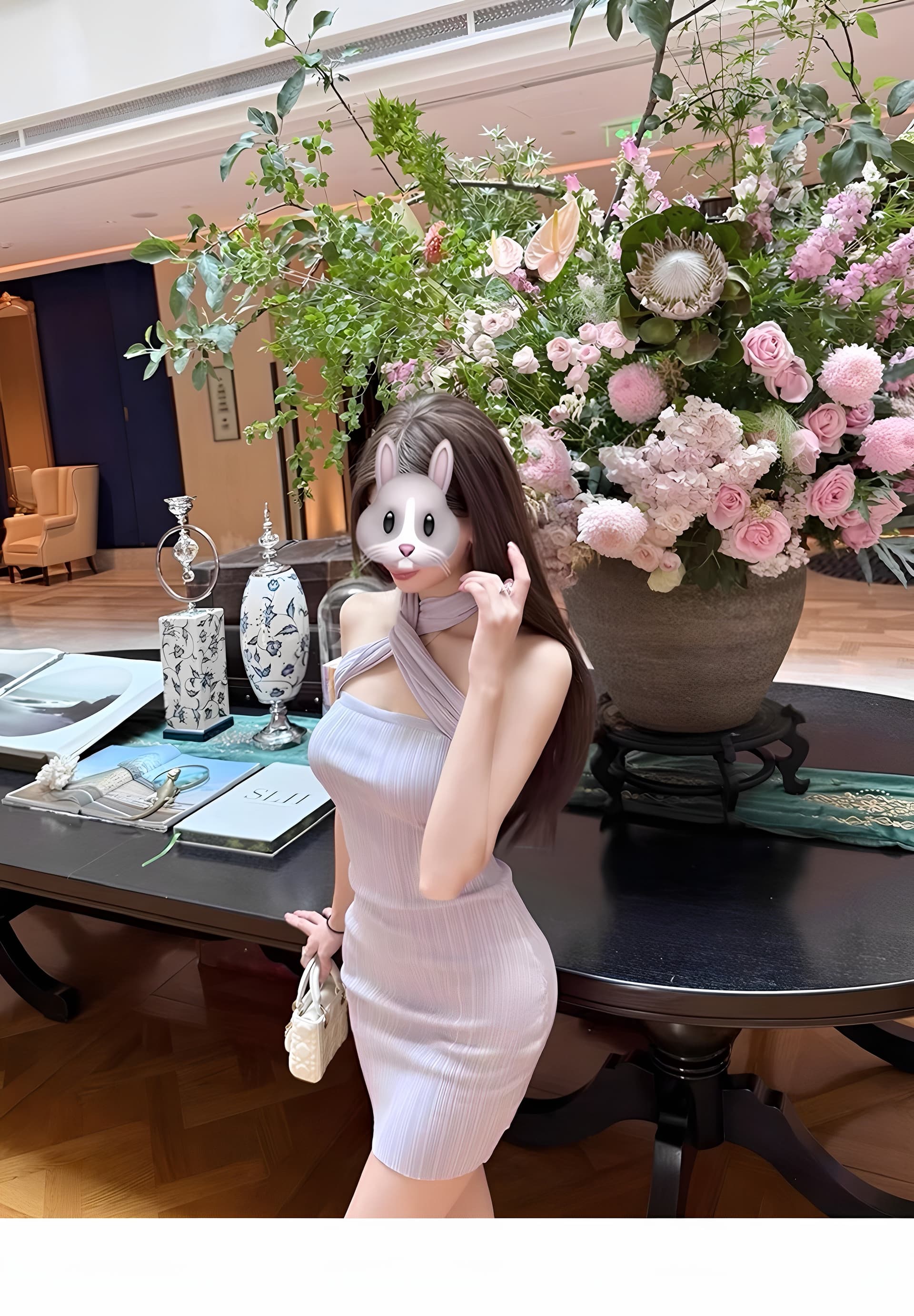 작은 샤넬 스타일 여름 새로운 기타 착용 법 니트 여성 드레스 디자인 센스 오프숄더 몸매 가꾸기 품격 타이트 스커트 미니 스커트 상세 이미지 2