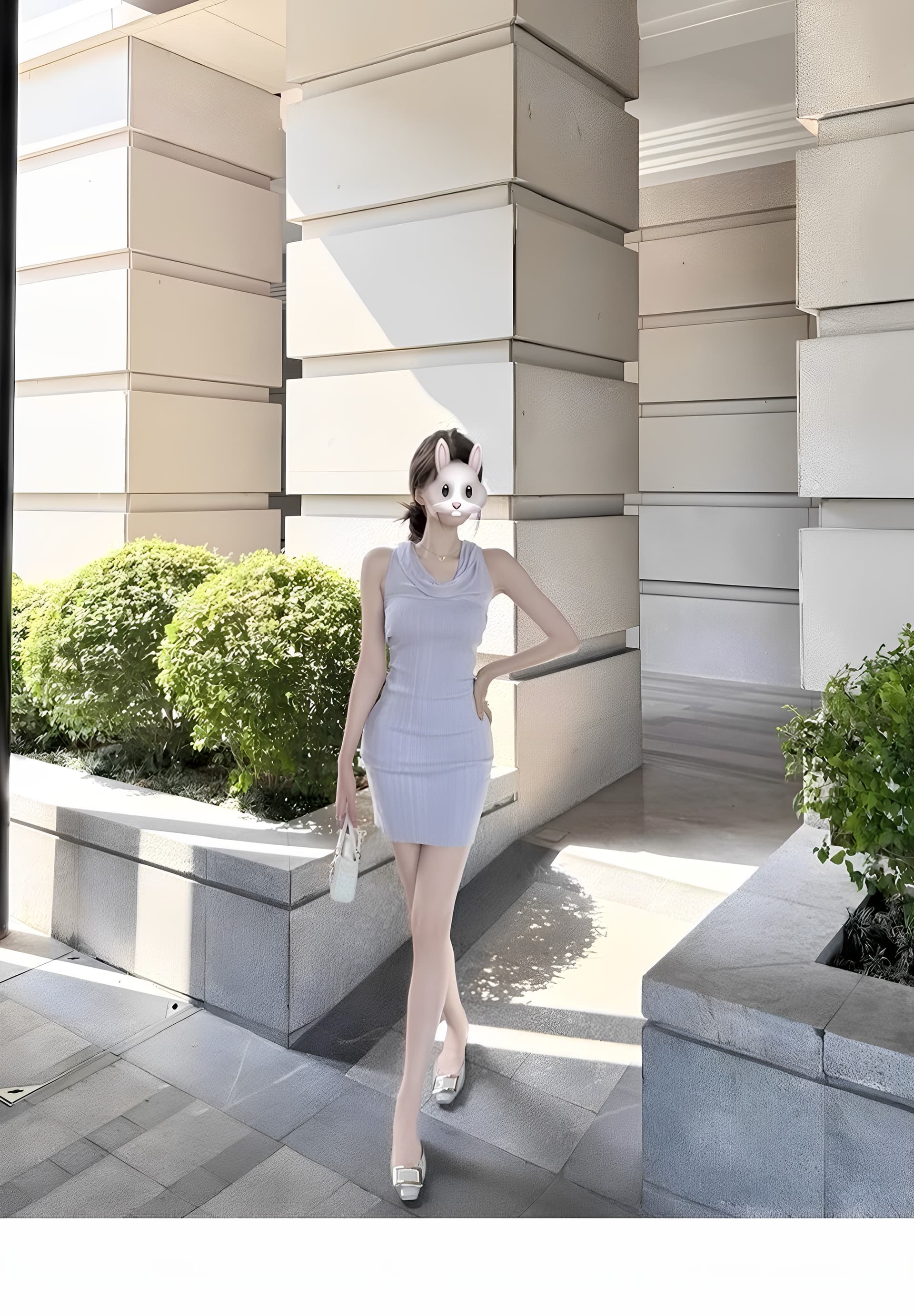 작은 샤넬 스타일 여름 새로운 기타 착용 법 니트 여성 드레스 디자인 센스 오프숄더 몸매 가꾸기 품격 타이트 스커트 미니 스커트 상세 이미지 5