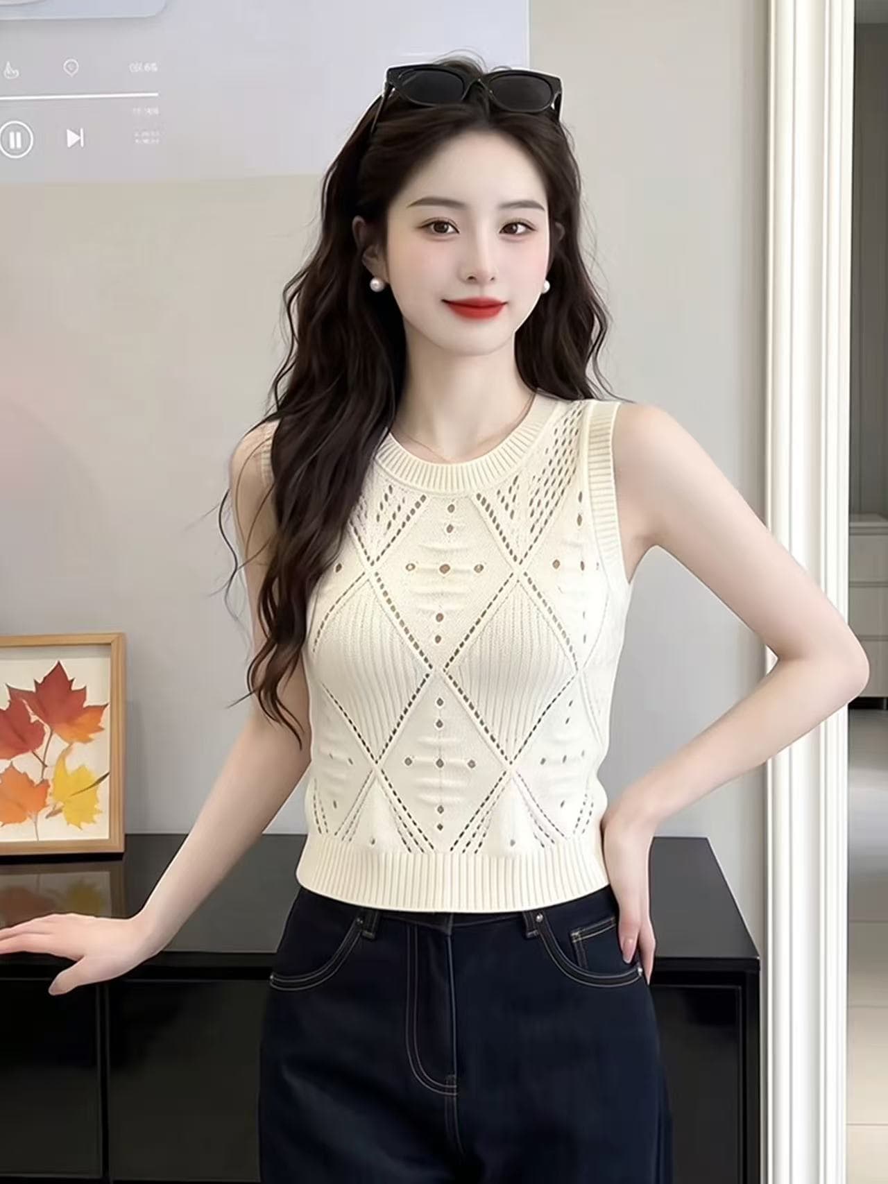 한 부서 아름다운 작은 슬링 맨위 2026 새로운 고유 한 아름다운 인사이드 가져 가라. 민소매 어깨 조끼 여성 여름 외출용 상세 이미지 4