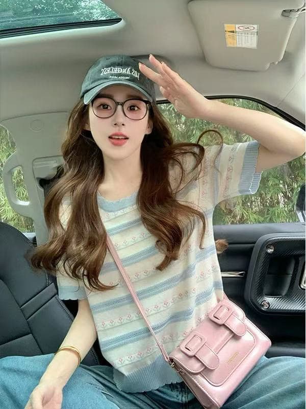 한 부서 홀로우 아웃 얼음 실크 후드 니트 스웨터 티셔츠 여성 여름 2026 새로운 스택 착용 자이언트 잘 생긴 모자 셔츠 맨위 트렌디 이미지 3