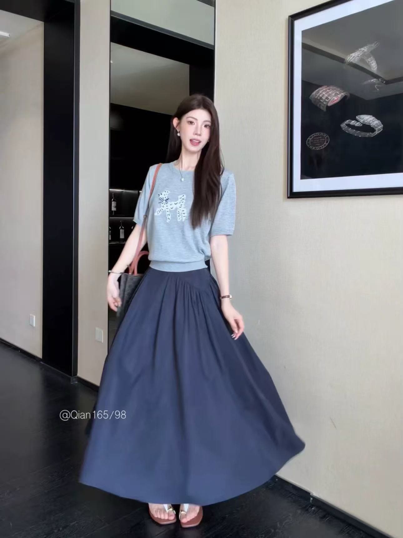 ziyi 강아지 자카드 라운드 넥 연령 감소 반팔 니트 스웨터 여성 여름 다용도 캐주얼 맨위 상세 이미지 7