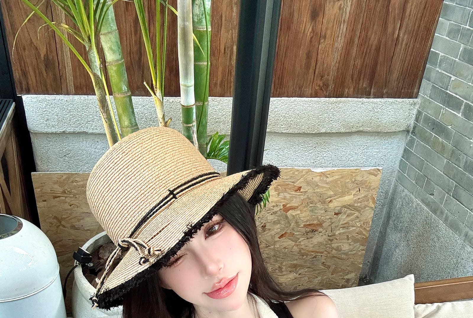 먼지 덩 덩 나비 매듭 민소매 여성 드레스 2026 여름 순수한 욕망 바람 A라인 스커트 니트 허리 수축 치마 상세 이미지 8