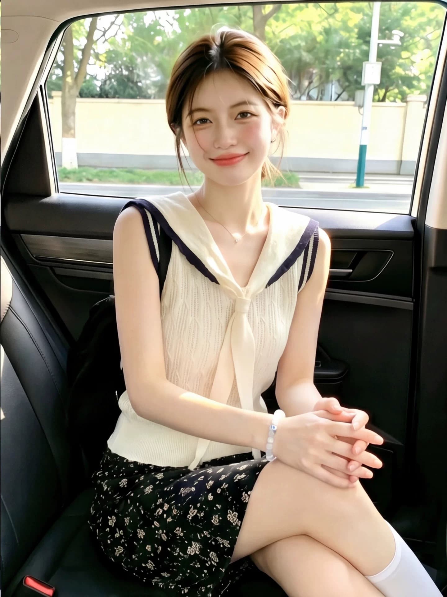 자이언트 잘 생긴 ~ 중 학원 스타일 해군 칼라 민소매 니트 스웨터 여성 2026 여름 연령 감소 슬림해 보이는 다용도 조끼 작은 맨위 상세 이미지 2