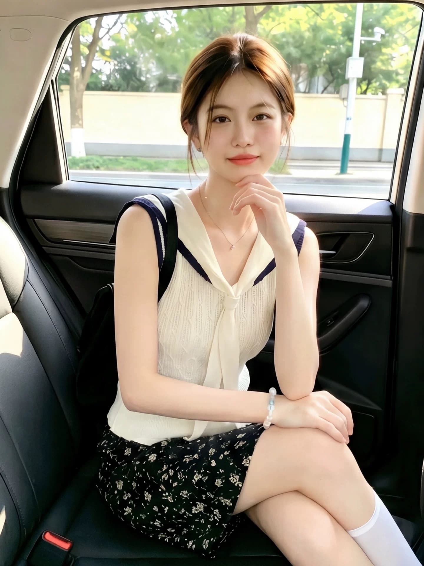 자이언트 잘 생긴 ~ 중 학원 스타일 해군 칼라 민소매 니트 스웨터 여성 2026 여름 연령 감소 슬림해 보이는 다용도 조끼 작은 맨위 상세 이미지 3