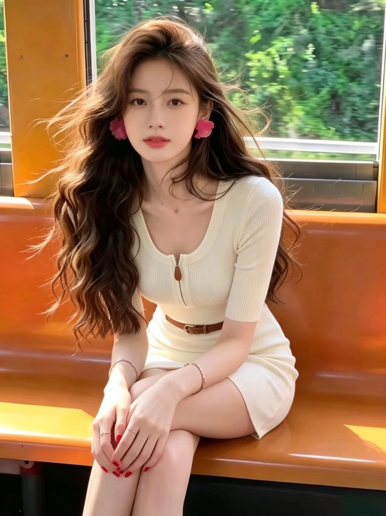 명문 여성 고급 센스 u 칼라 카키 색 니트 여성 드레스 여름 작은 키 품격 허리 수축 슬림해 보이는 타이트 스커트 미니 스커트 상세 이미지 13