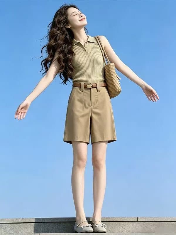 한 부서 자이언트 잘 생긴 2026 새로운 카키 색 민소매 맨위 여성 여름 상세 이미지 1