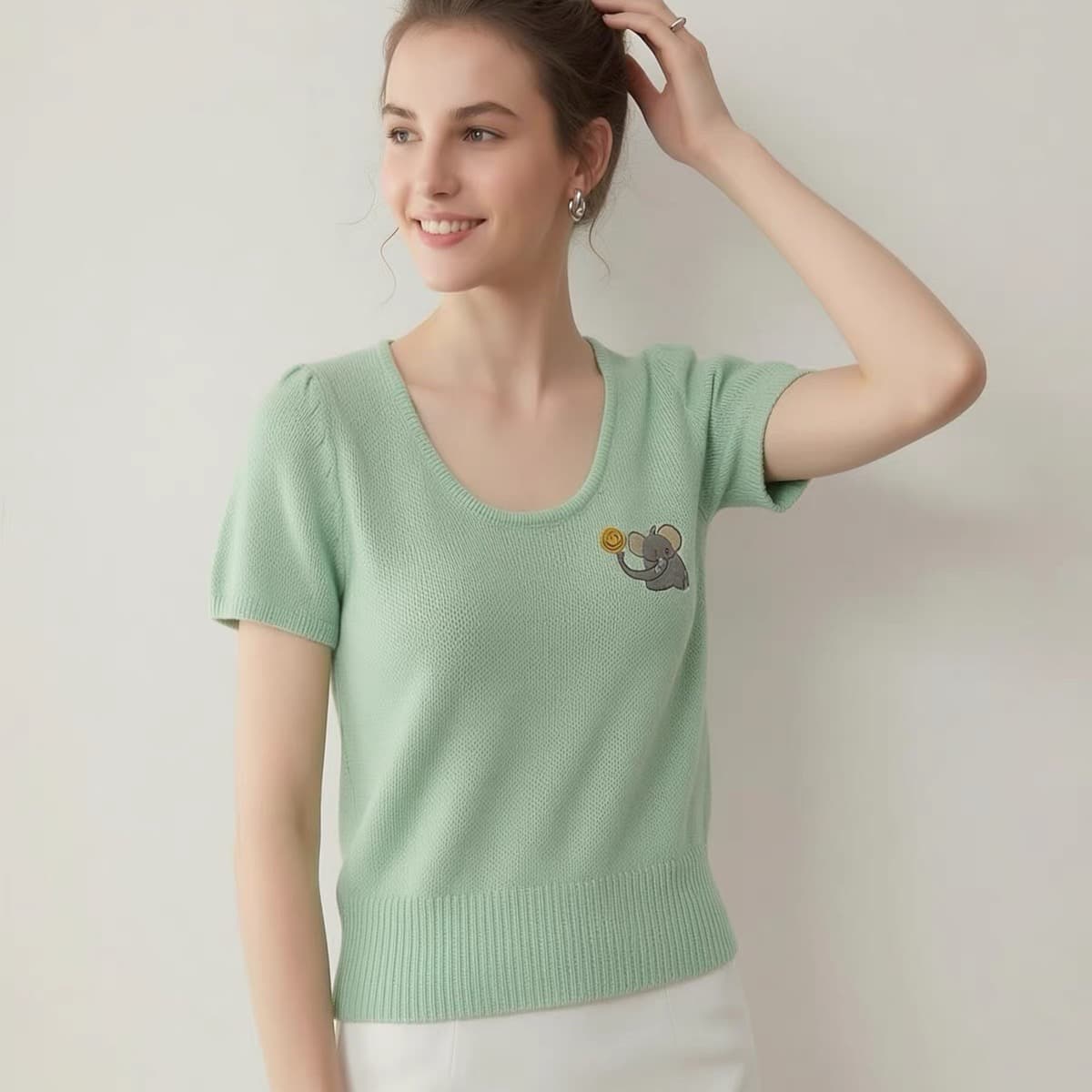 유럽 역 고급 2026 여름 새로운 외국 가스 패션 니트 스웨터 패키지 코어 실 이미지 5