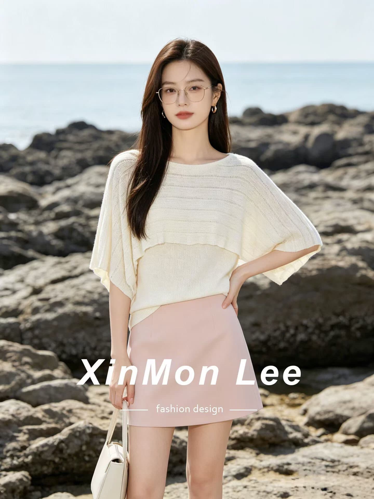 2026 연령 감소 여름 한 스타일 느긋한 바람 홀로우 아웃 니트 스웨터 숄 페이크 레이어드 프로 피부 통기성 슬림해 보이는 맨위