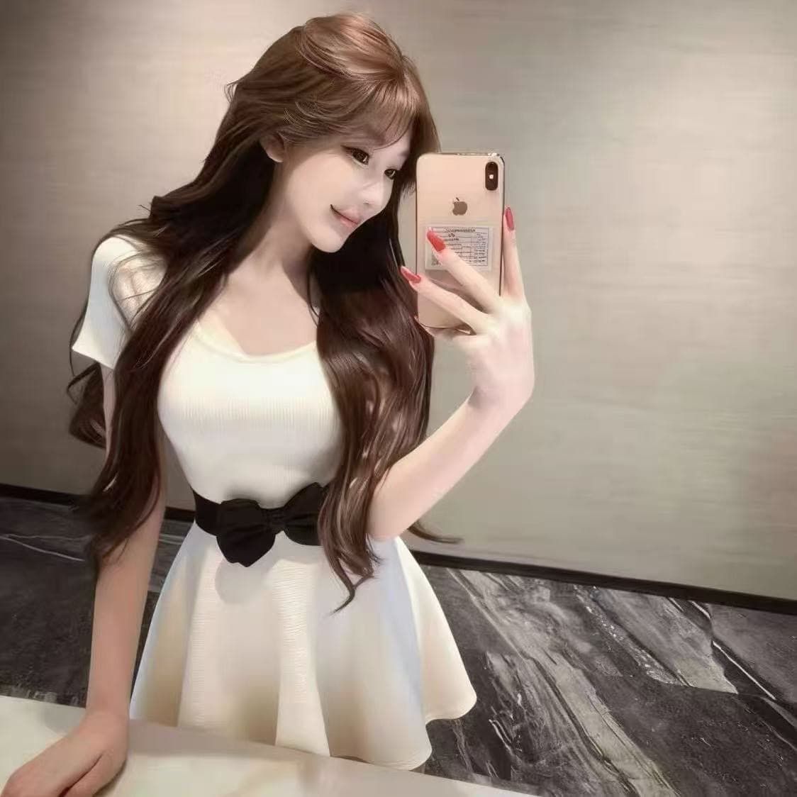 프랑스식 핑크색 반팔 나비 매듭 패션 여름 드레스 2026 새로운 허리 수축 슬림해 보이는 절묘한 슈퍼 요정 순수한 욕망 상세 이미지 3