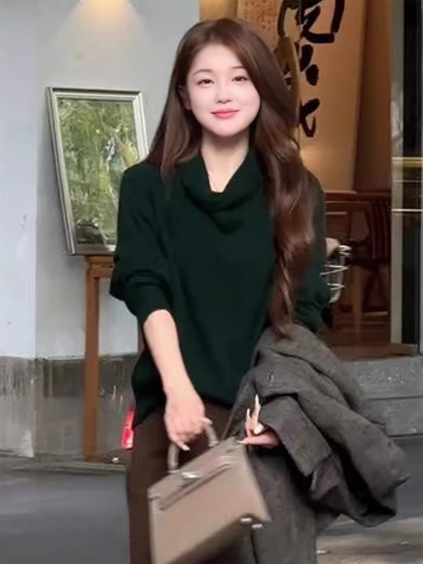 흔들다 칼라 부드러운 찹쌀 만나는 스웨터 여자 가을과 겨울 2026 새로운 인사이드 가져 가라. 수 있습니다. 외출용 느긋한 고급 센스 니트 맨위 상세 이미지 5