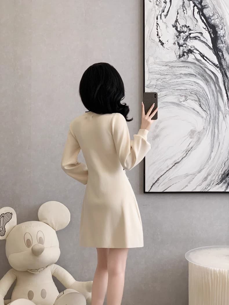 가을 겨울철 프랑스식 작은 샤넬 스타일 니트 여성 드레스 품격 명문 여성 바람 인사이드 가져 가라. 고급 센스 작은 키 착용 가져 가라. 상세 이미지 11