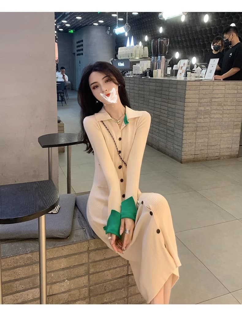 드레스 가을 2026 년 새로운 여성 패션 품격 고급 센스 패션 연령 감소 긴팔 연령 감소 슬림해 보이는 치마 상세 이미지 17