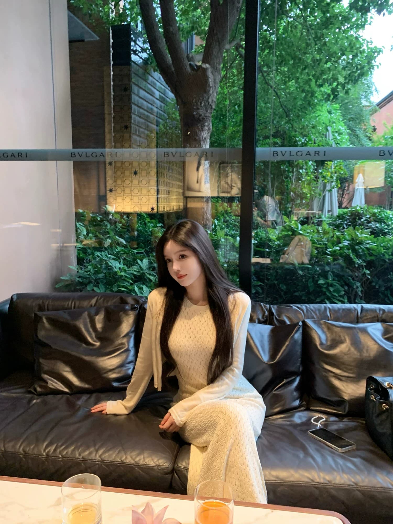 부문 피닉스 빛 럭셔리 부드러운 자매 프랑스식 우아함 링 그리드 니트 오픈 가디건 몸매 가꾸기 타이트 스커트 점프 슈트 치마 세트 상세 이미지 2