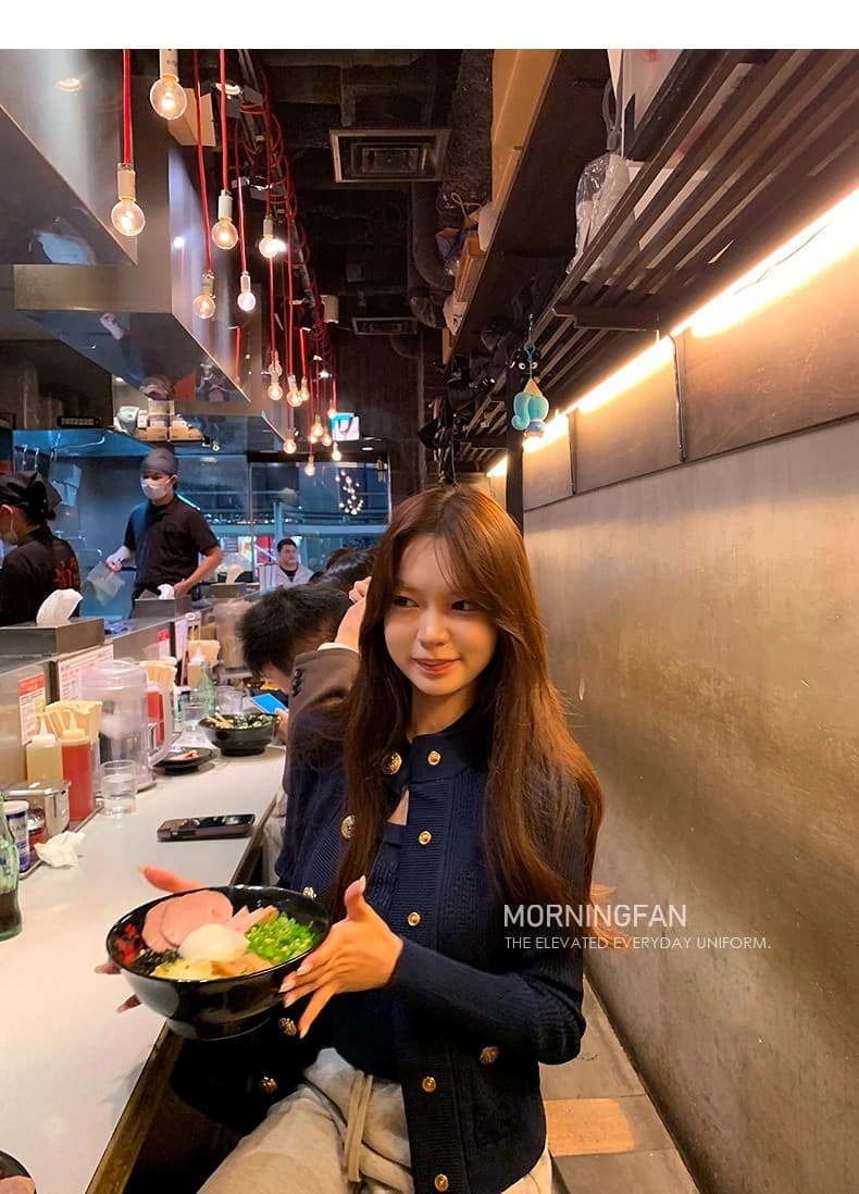 안녕하세요. 팬 팬 사자 머리 골드 버클 니트 카디건 코트 조끼 타이트 스커트 반신 스커트 여성 가을 3종 세트 상세 이미지 28