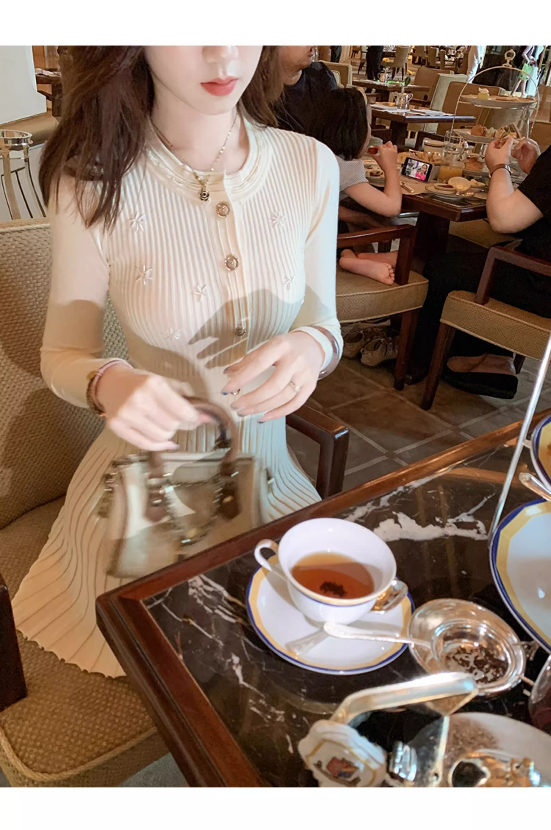 물고기 토끼 ~ 중 토끼 프랑스식 니트 여성 드레스 가을 겨울 새로운 인사이드 가져 가라. 플리츠 스커트 스웨터 바지 스커트 상세 이미지 9