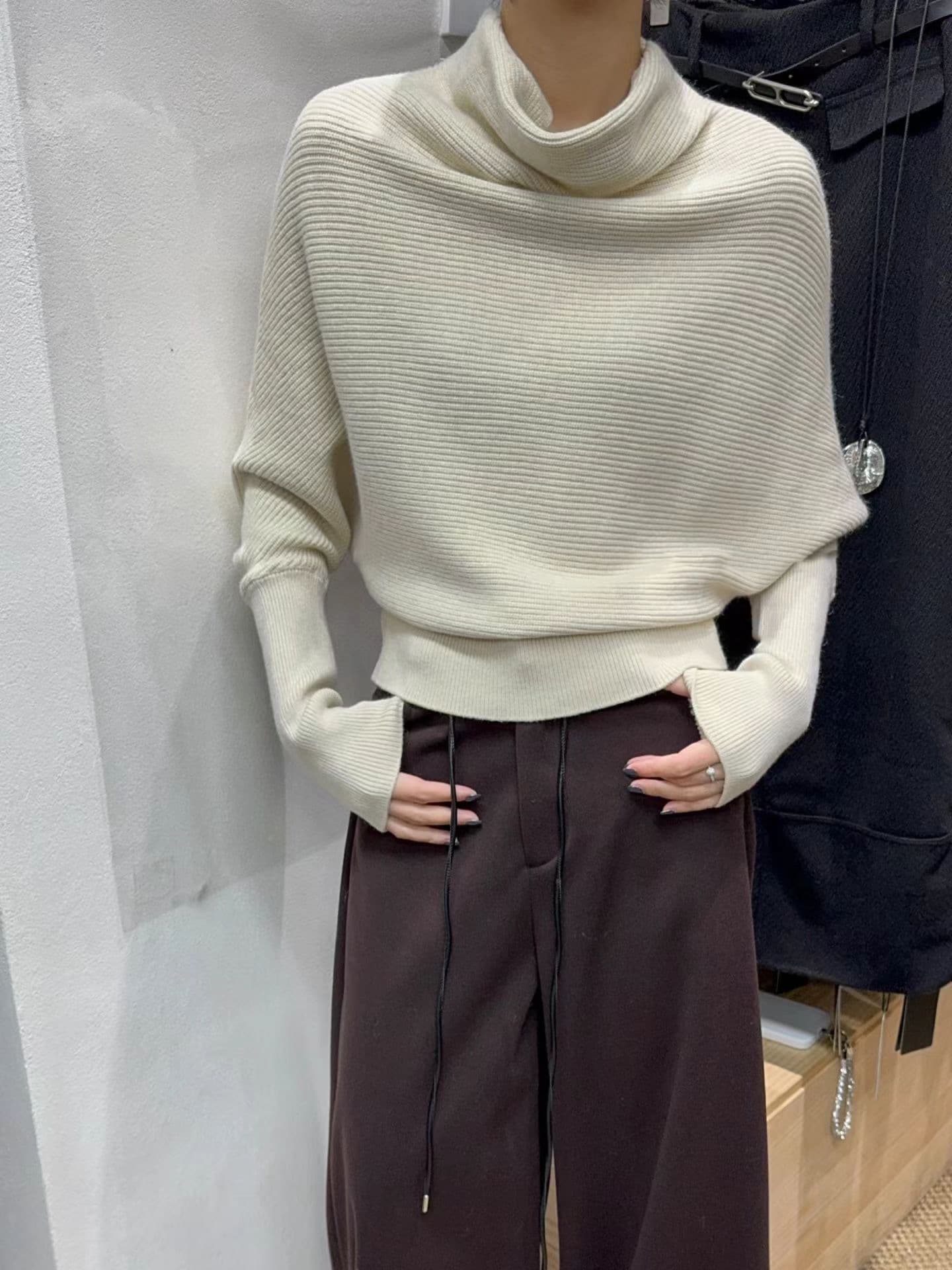 겨울 새로운 디자인 센스 작은 대중 반하이넥 말뚝 더미 칼라 풀오버 스웨터 여자 인사이드 가져 가라. 니트 스웨터 여성 상세 이미지 7