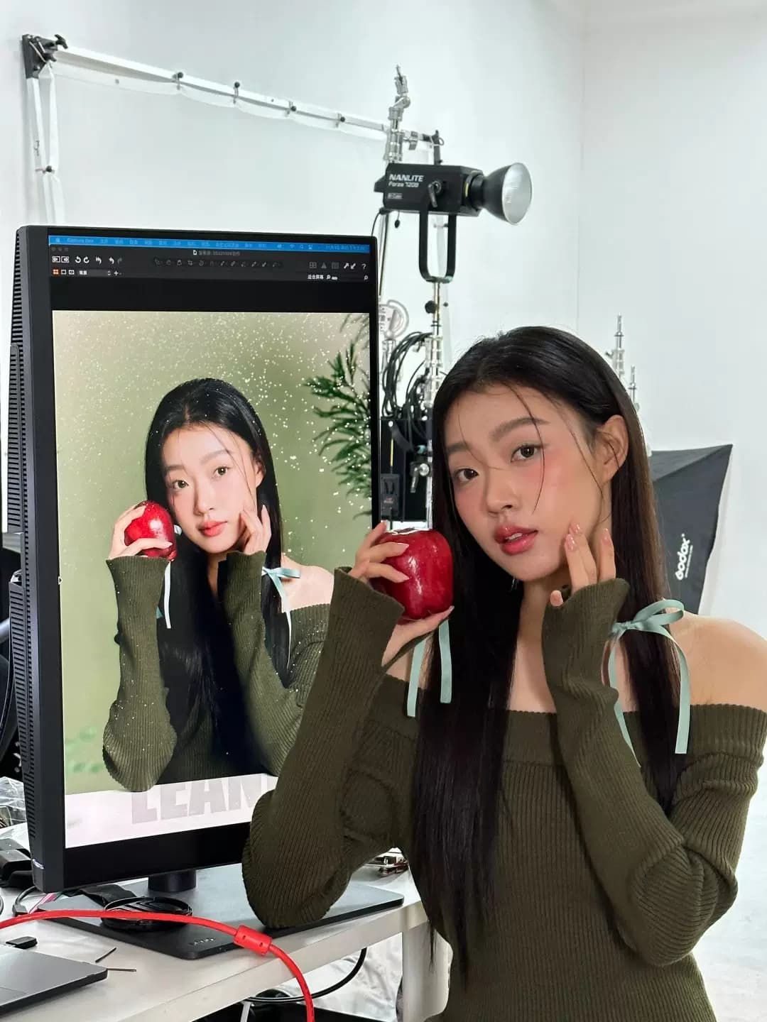 품격 명문 여성 롱 코트 생일 연례 회의 예복 고급 빛 럭셔리 작은 대중 섹시함 오프숄더 니트 드레스 가을 상세 이미지 12