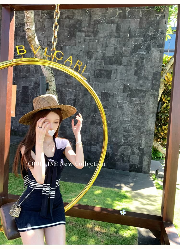 coolline 숲 희 노크 사랑 바보 사설 서비스 순수한 욕망 디스플레이 몸 해군 칼라 몸매 가꾸기 니트 스웨터 드레스 상세 이미지 8