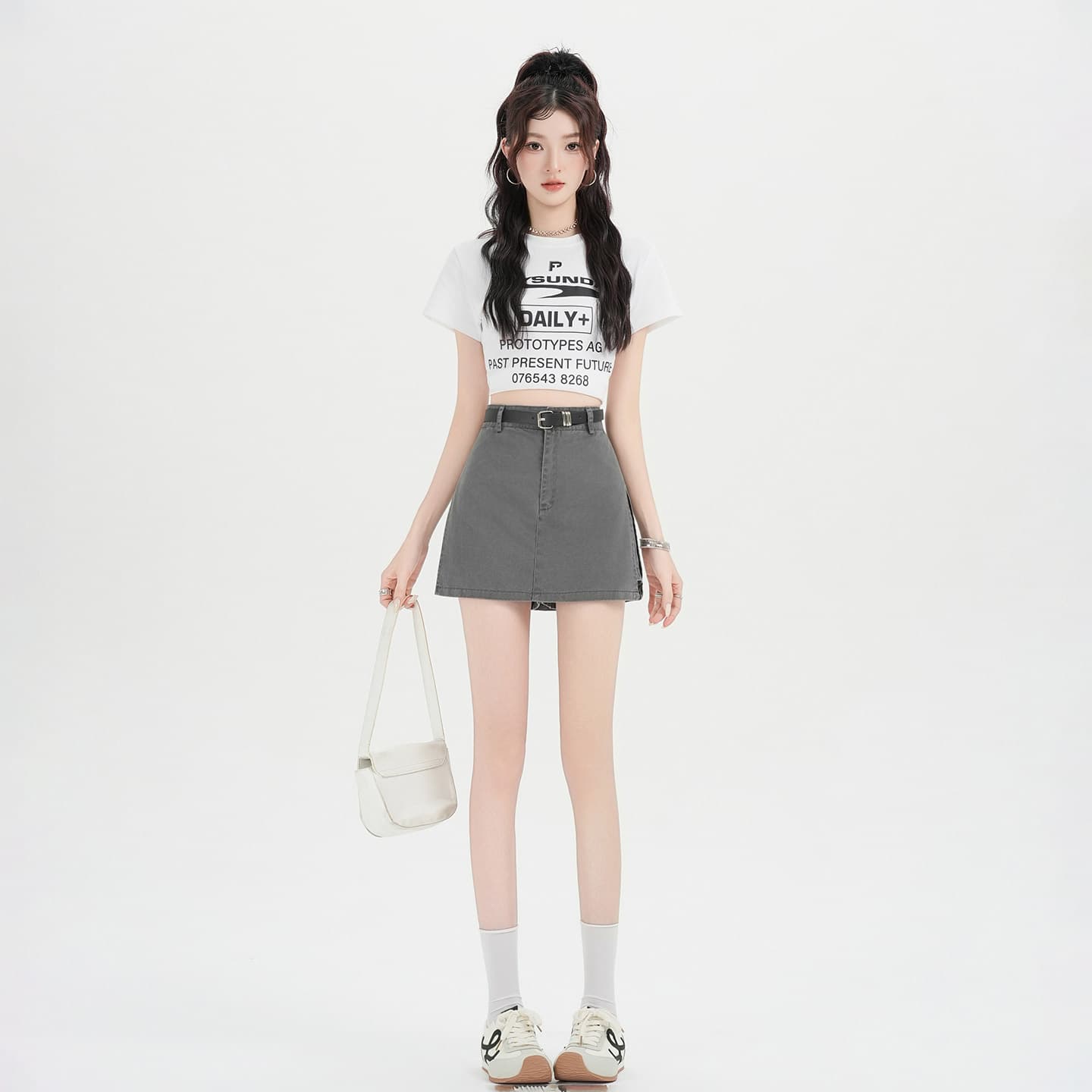 실사 데님 미니 스커트 슬림해 보이는 트임 타이트 스커트 아이들 2026 여름 새로운 A라인 스커트 다용도 반신 스커트 이미지 5