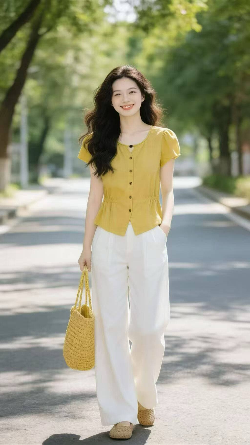 프랑스식 외국 가스 라운드 넥 반팔 여성 셔츠 2026 여름 새로운 화이트 허리 수축 작은 대중 디자인 센스 슬림해 보이는 맨위 상세 이미지 3