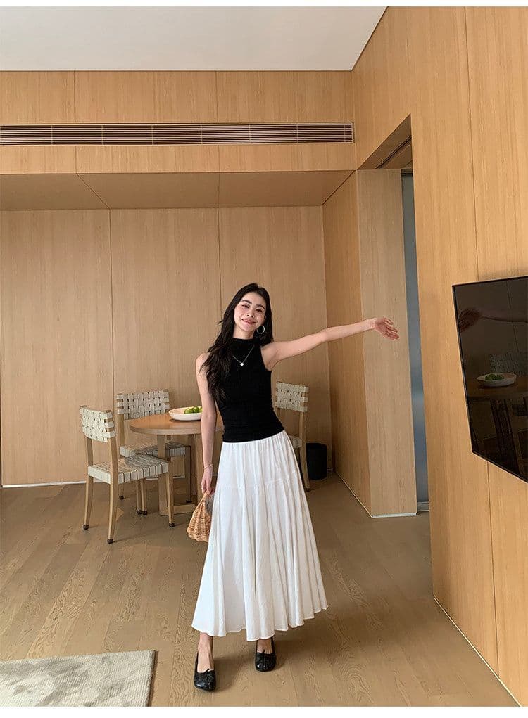반하이넥 민소매 니트 스웨터 여성 여름 스택 착용 정장 인사이드 가져 가라. 몸매 가꾸기 기본 셔츠 쇼트 스타일 어깨 조끼 맨위 상세 이미지 21