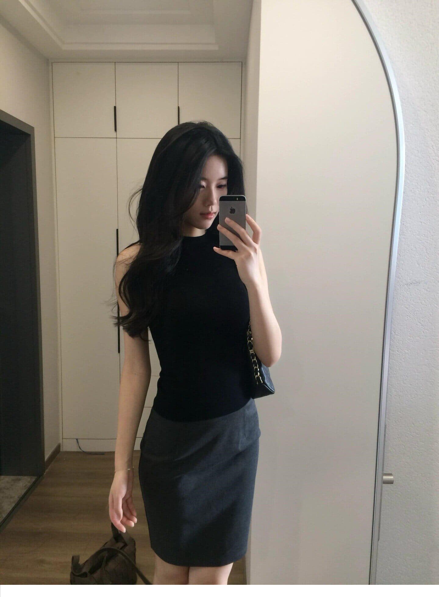 검정색 반하이넥 니트 캐미솔 여름 외출용 인사이드 가져 가라. 아메리칸 핫걸 몸매 가꾸기 쇼트 스타일 민소매 맨위 상세 이미지 7