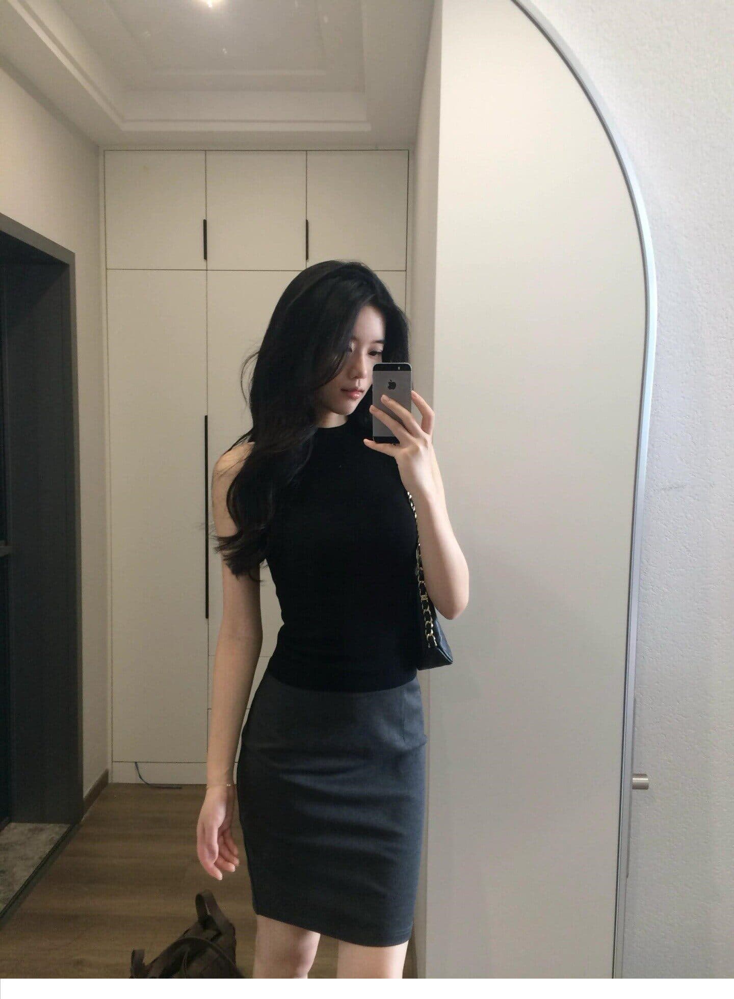검정색 반하이넥 니트 캐미솔 여름 외출용 인사이드 가져 가라. 아메리칸 핫걸 몸매 가꾸기 쇼트 스타일 민소매 맨위 상세 이미지 8