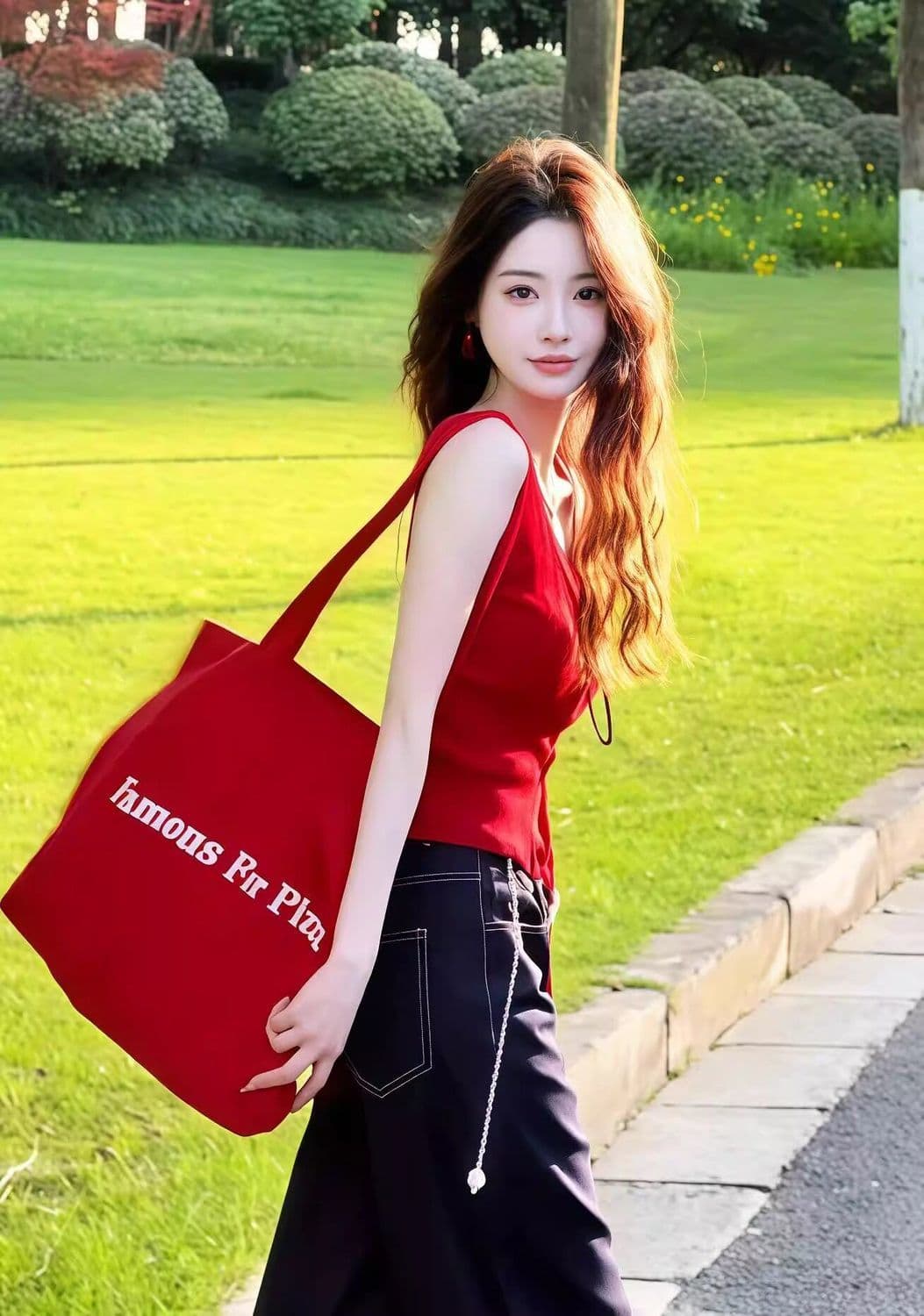 빨간색 슬립 허리 수축 민소매 티셔츠 여성 2026 새로운 여름 도파민 달콤한 매운맛 바람 chic 고급 센스 맨위 상세 이미지 3