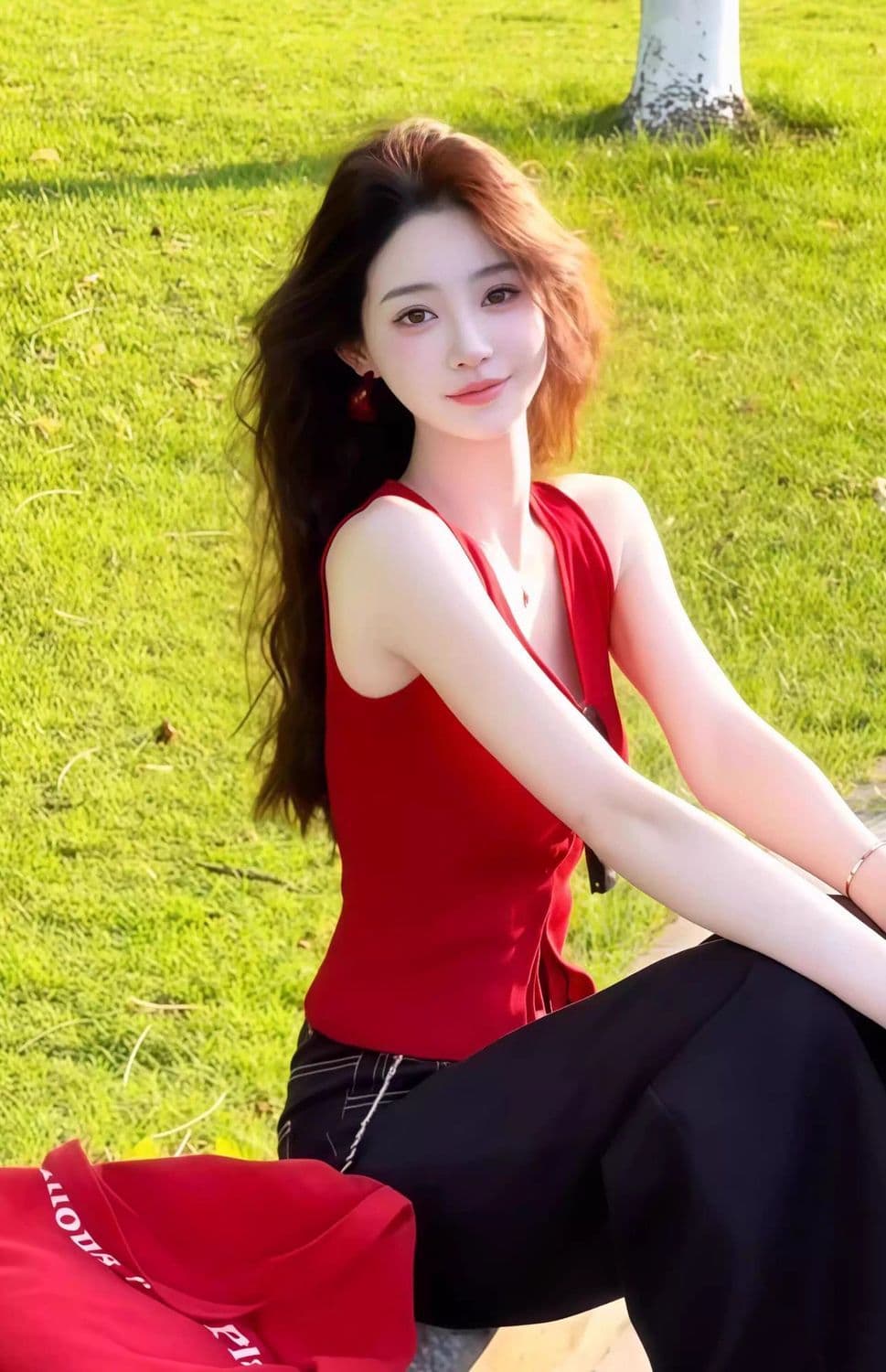 빨간색 슬립 허리 수축 민소매 티셔츠 여성 2026 새로운 여름 도파민 달콤한 매운맛 바람 chic 고급 센스 맨위 상세 이미지 6