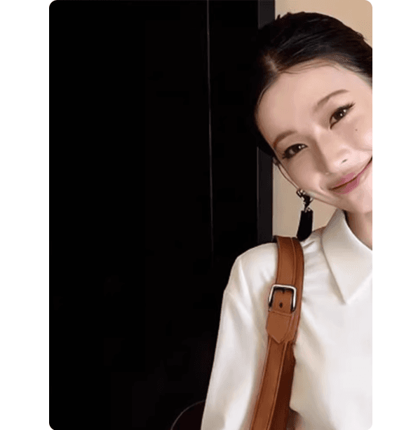 프랑스식 프린트 패치워크 POLO 칼라 화이트 긴팔 여성 셔츠 고급 디자인 센스 허리 수축 쇼트 스타일 맨위 조기 봄 이미지 3
