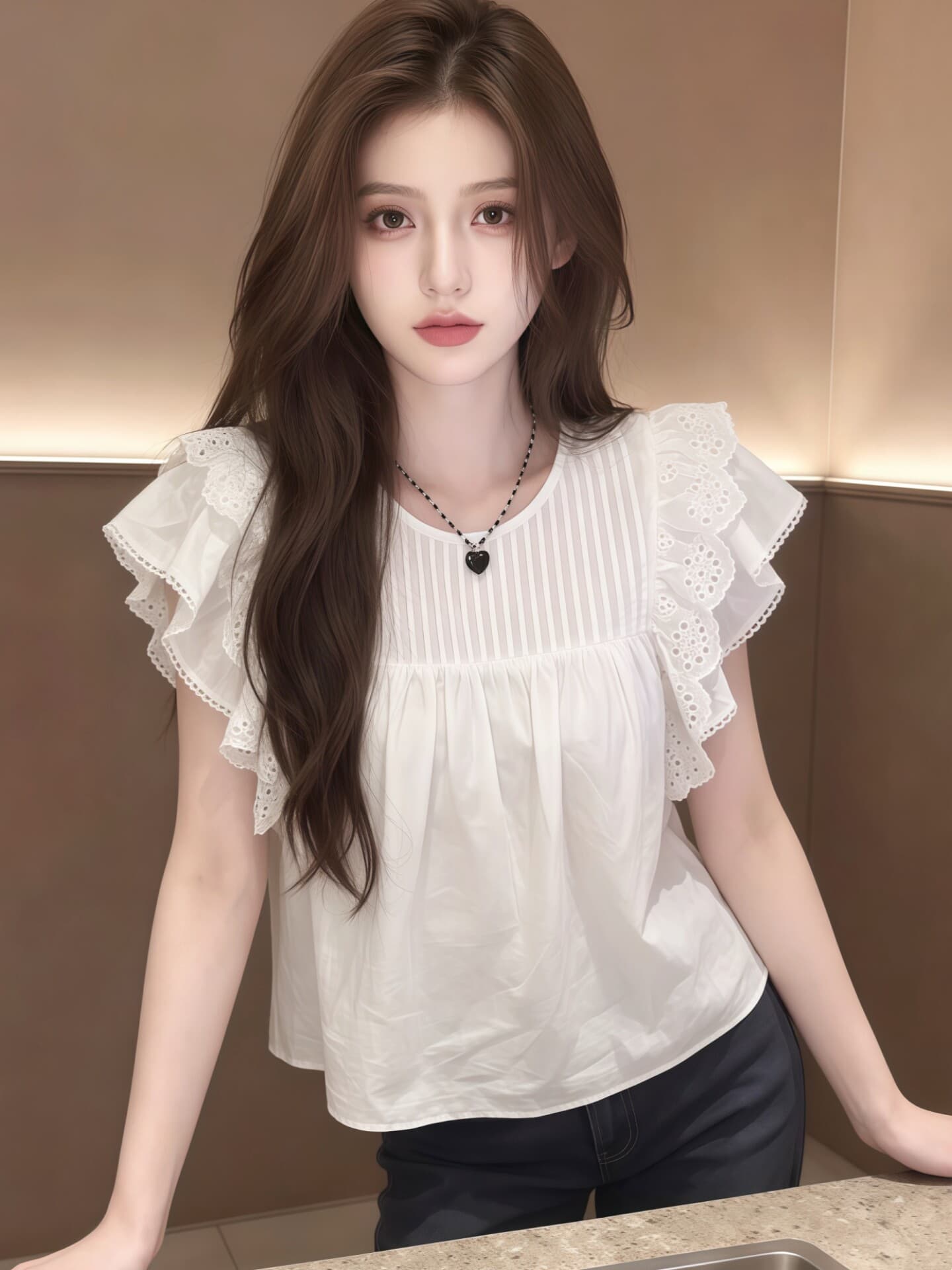 화이트 반팔 셔츠 여자 2026 새로운 여름 여성 그레이트 봐라. 프랑스식 사소한 아름다운 맨위 셔츠 서비스 상세 이미지 2