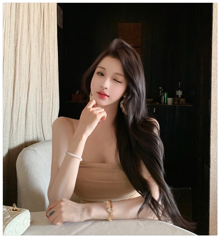 실사 빛 럭셔리 고급 센스 순수한 욕망 핫걸 바람 망사 슬립 여성 드레스 여름 섹시함 몸매 가꾸기 타이트 스커트 롱 스커트 상세 이미지 17