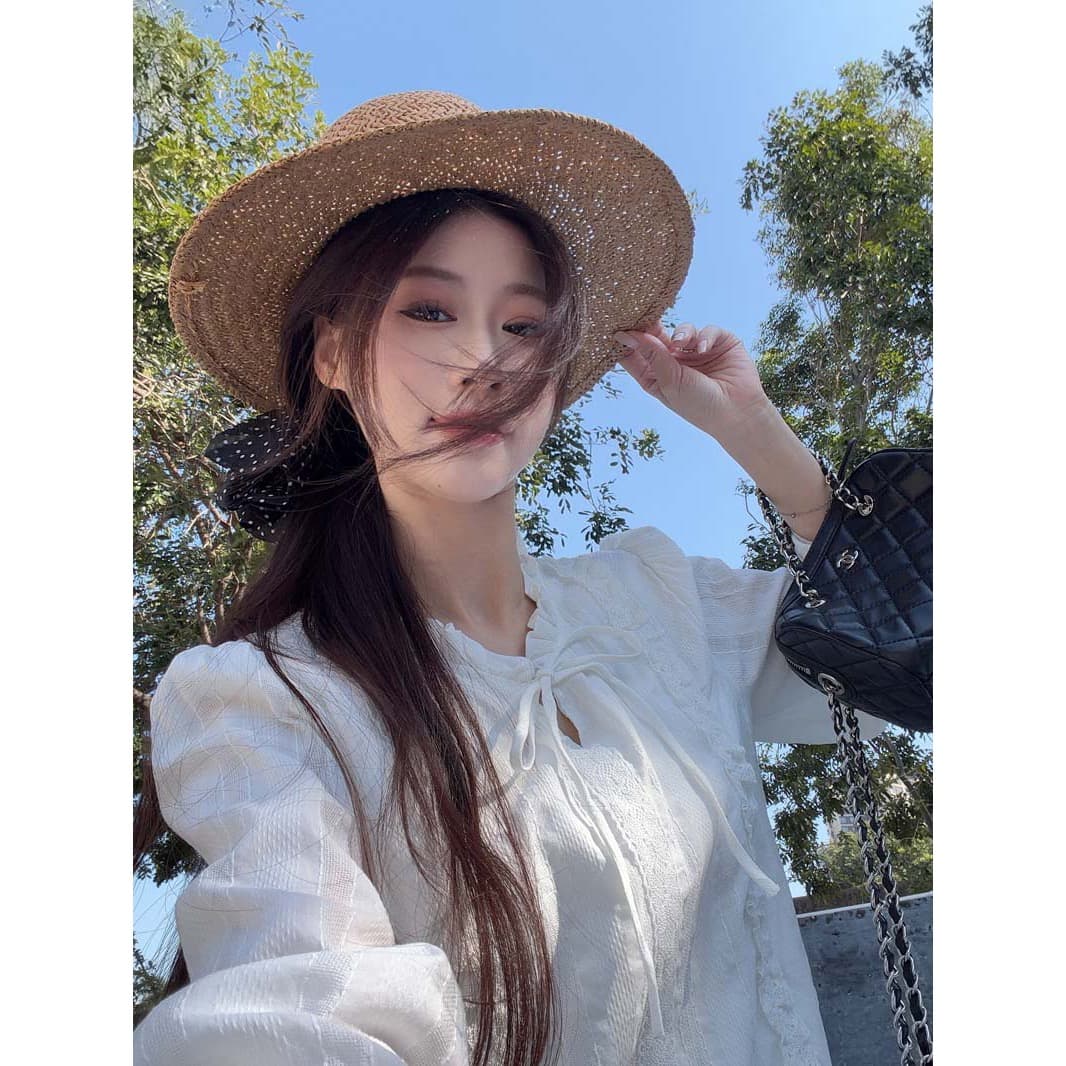 한 부서 화이트 레이스 칼라 긴팔 셔츠 여성 의류 2026 봄 슈퍼 잘 생긴 Chic 품격 캐주얼 다용도 맨위 상세 이미지 2