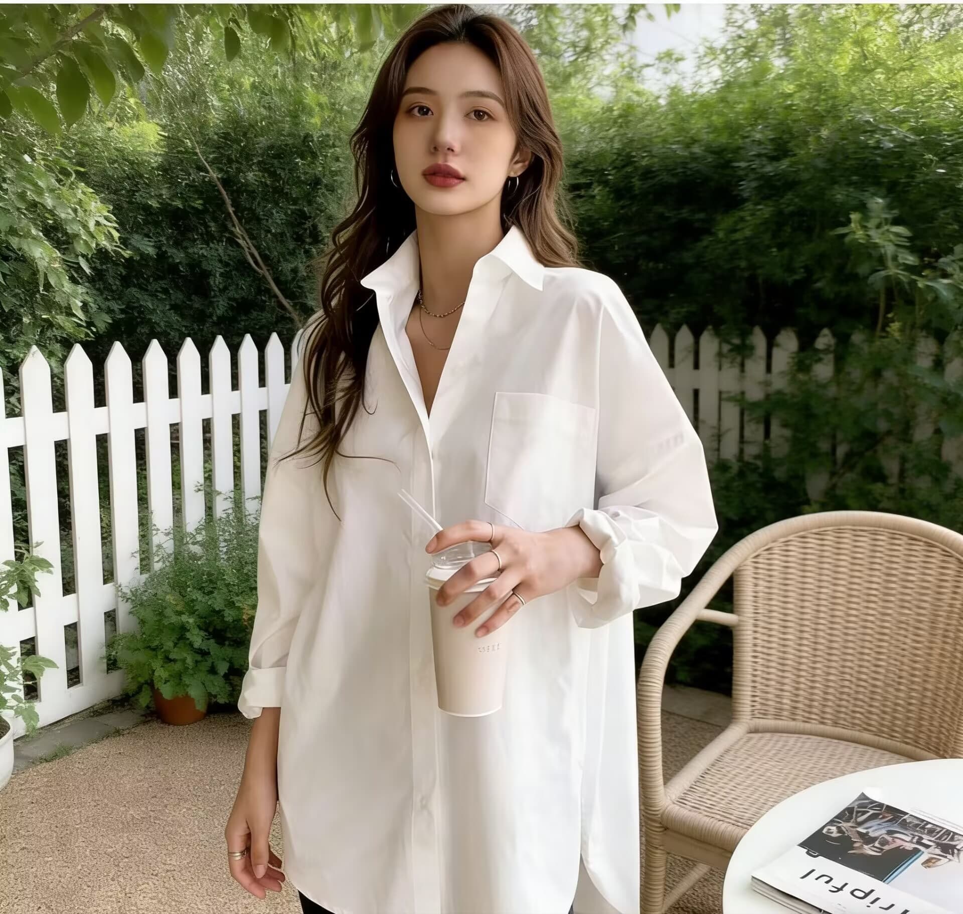 2026 새로운 느긋한 캐주얼 여성 셔츠 상세 이미지 1