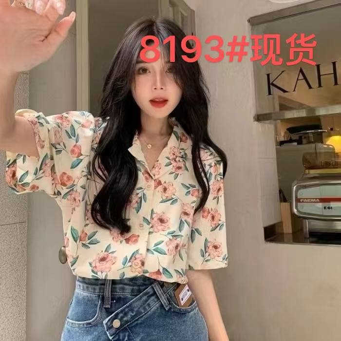 2026 여름 새로운 꽃 셔츠 여성 의류 반팔 셔츠 한 부서 레트로 홍콩 느낌 chic 디자인 센스 작은 대중 맨위