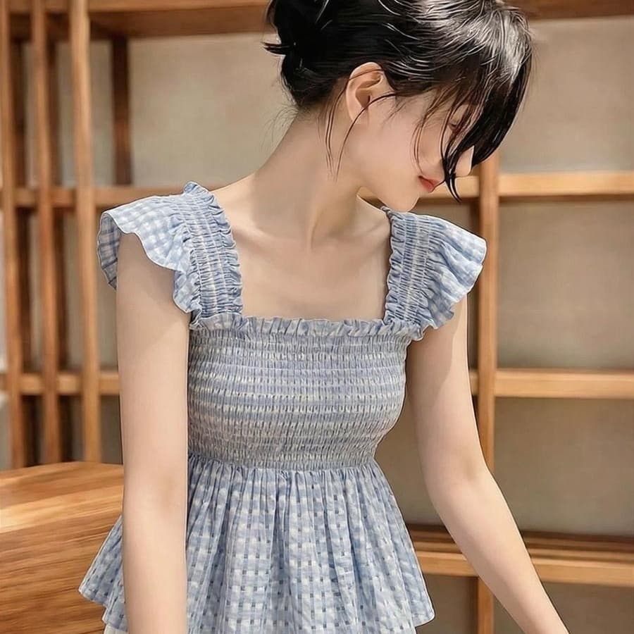 선전 남쪽 기름 여성 의류 프랑스식 달콤한 스타일 광장 칼라 Feifei 소매 셔츠 2026 여름 연령 감소 외국 가스 맨위 이미지 2