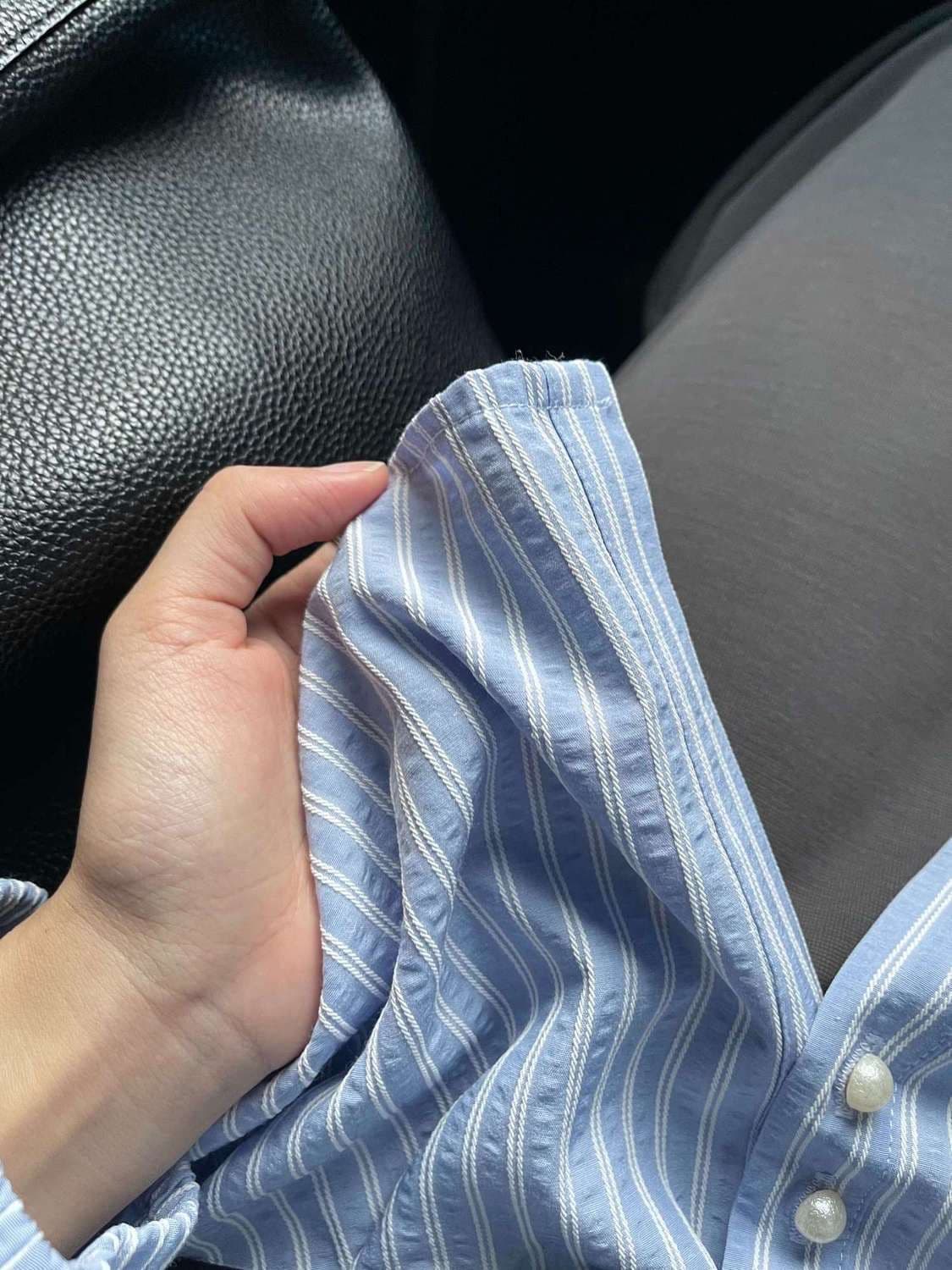 fd 프랑스식 고유 한 스트라이프 진주 단추 여성 셔츠 가을 2026 년 새로운 이른 가을 고급 센스 chic 맨위 이미지 4