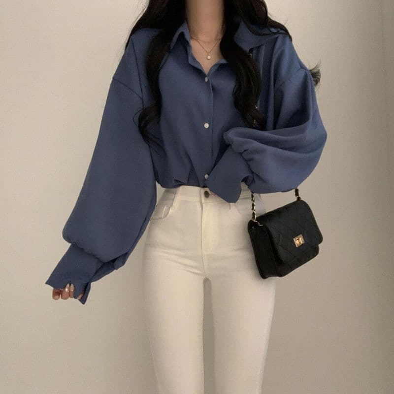 프랑스식 Chic 맨위 여성 한 부서 chic 품격 레트로 빨간색 셔츠 디자인 센스 작은 대중 봄 드레스 셔츠 인사이드 가져 가라. 이미지 4