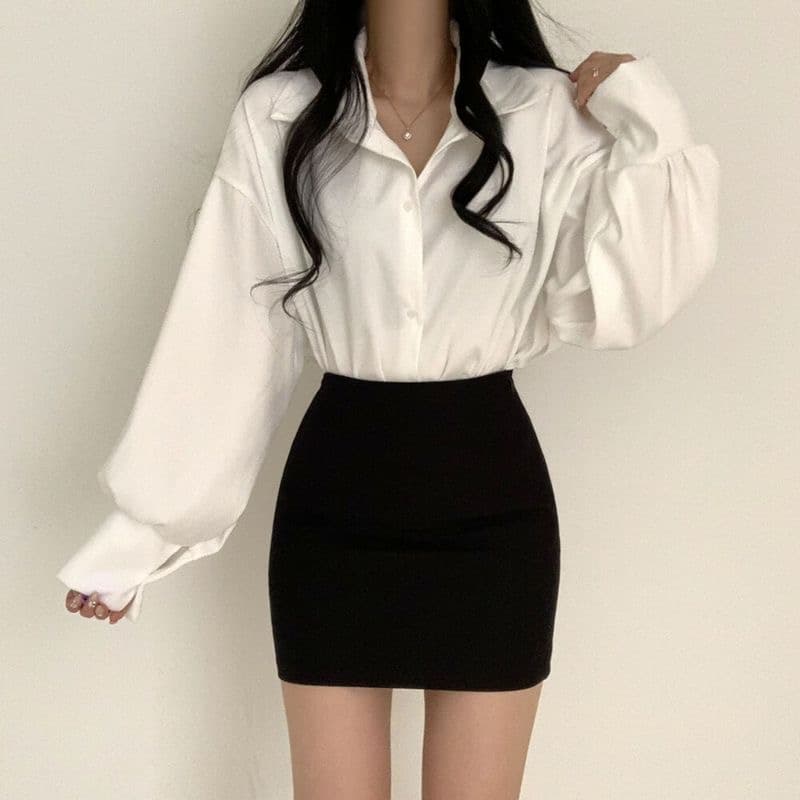 프랑스식 Chic 맨위 여성 한 부서 chic 품격 레트로 빨간색 셔츠 디자인 센스 작은 대중 봄 드레스 셔츠 인사이드 가져 가라. 이미지 5