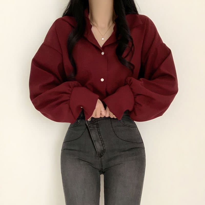 프랑스식 Chic 맨위 여성 한 부서 chic 품격 레트로 빨간색 셔츠 디자인 센스 작은 대중 봄 드레스 셔츠 인사이드 가져 가라. 상세 이미지 5