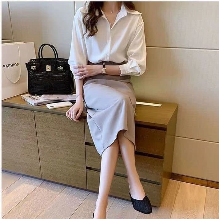 빛 럭셔리 쉬폰 셔츠 긴팔 새로운 화이트 경력 홍콩 느낌 루즈핏 다용도 만나는 봄 가을 한국 스타일 품격 맨위 상세 이미지 6