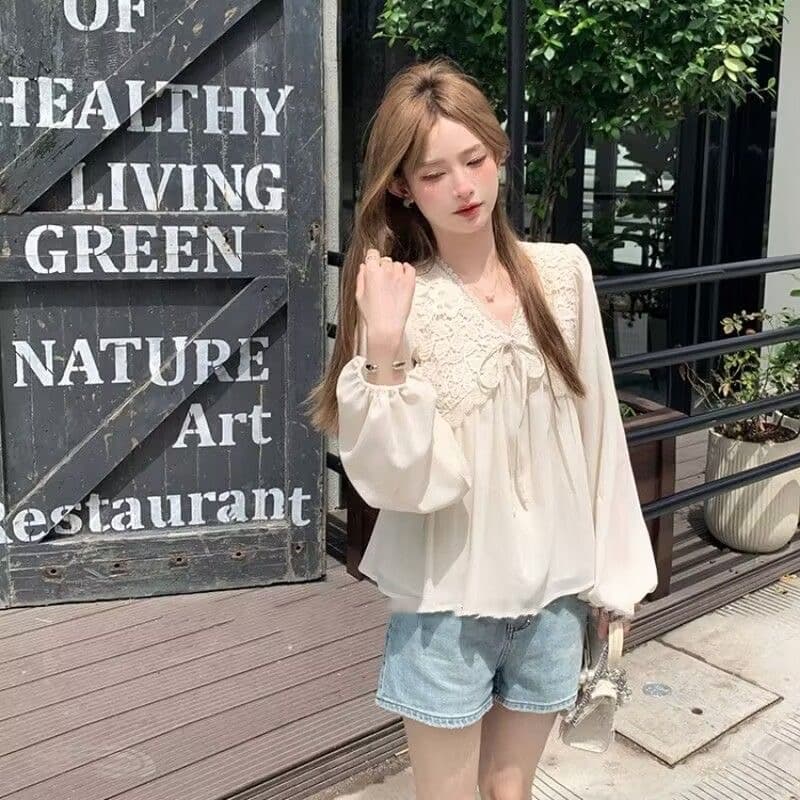 프랑스식 소녀 센스 여성 셔츠 2026 새로운 봄 가을 디자인 센스 작은 대중 긴팔 작은 셔츠 외국 가스 연령 감소 셔츠 상세 이미지 7