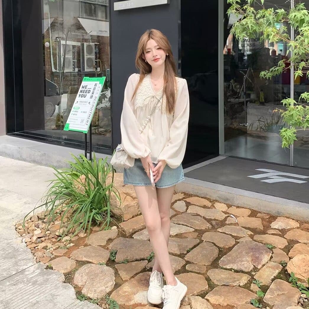 프랑스식 소녀 센스 여성 셔츠 2026 새로운 봄 가을 디자인 센스 작은 대중 긴팔 작은 셔츠 외국 가스 연령 감소 셔츠 상세 이미지 10