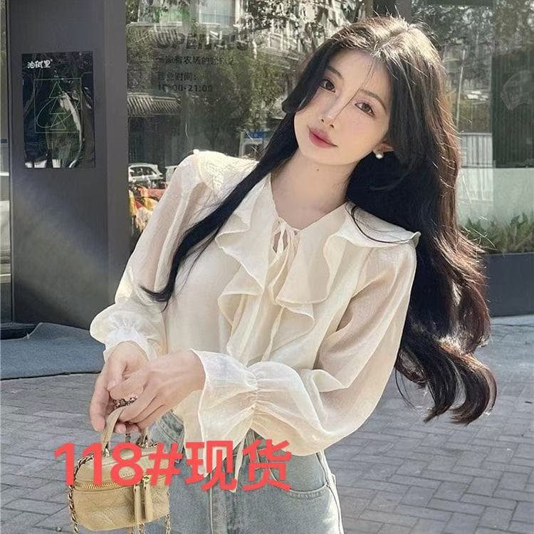 2026 년 봄 새로운 작은 키 디자인 센스 작은 대중 셔츠 맨위 여성 다용도 부드러운 달콤함 긴팔 셔츠