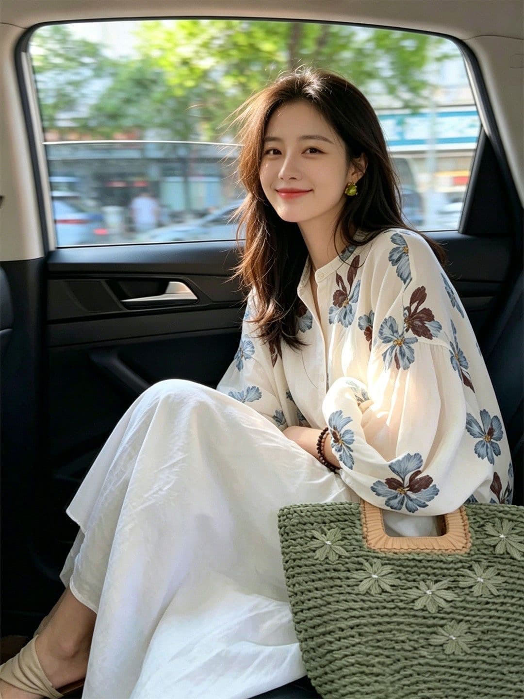 프랑스식 꽃무늬 루즈핏 셔츠 슬림해 보이는 다용도 표지 배 미시 상세 이미지 3
