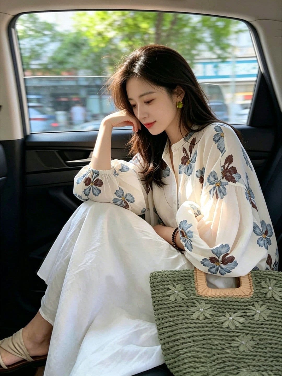 프랑스식 꽃무늬 루즈핏 셔츠 슬림해 보이는 다용도 표지 배 미시 상세 이미지 7