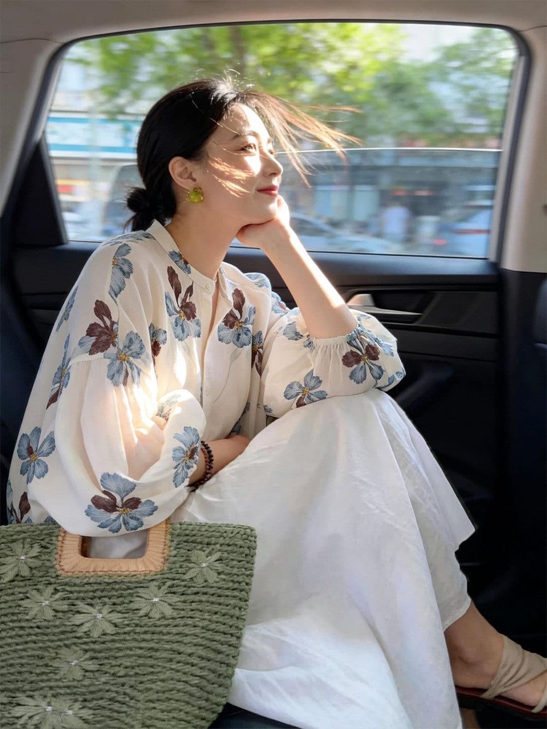 프랑스식 꽃무늬 루즈핏 셔츠 슬림해 보이는 다용도 표지 배 미시 상세 이미지 10